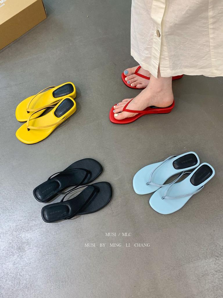 Slippers Niche Fairy Style Toe PostSmall Wedge HeelFlip Flop Summer FashionVacationWomen'sRawSandals
