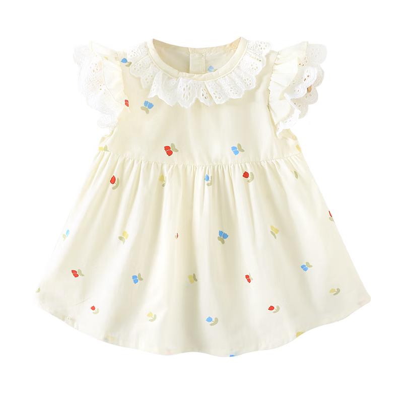 Youqi Baby Girl Summer Flutter Sleeve Floral Dress 73