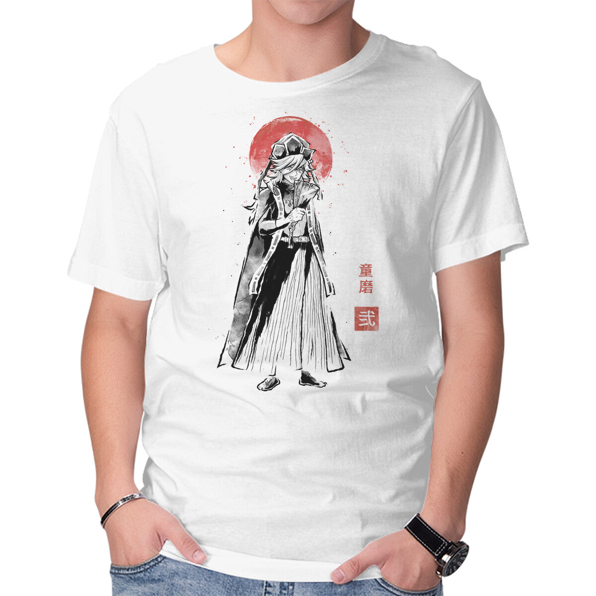 Unisex Crew Neck T-Shirt Doma Sumi-e Graphic Short Sleeve Casual Tee XS