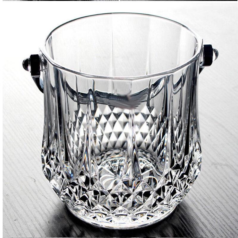 ZISIZ Crystal Glass Portable Ice Bucket