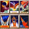 Vintage Russian Propaganda Poster The Space Race Retro USSR Posters and Prints Canvas Painting Wall Art Pictures Home Room Decor