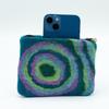 Felt Zipper Pouch, Handmade Colorful Circular Pattern