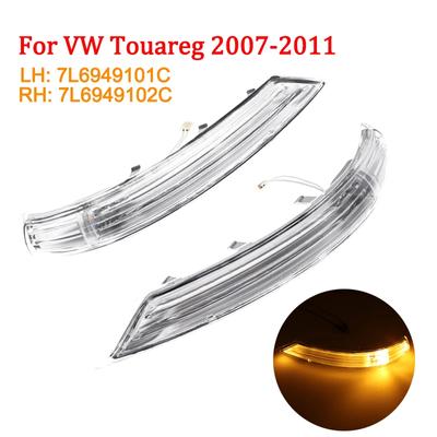 Left/Right Side Rear View Mirror LED Turn Signal Light Indicator Lamp Amber 12V For VW Touareg 2007-2011 7L6949101C 7L6949102C
