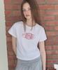 MARGARIN FINGERS Rose Cross Stitch T-Shirt (White)