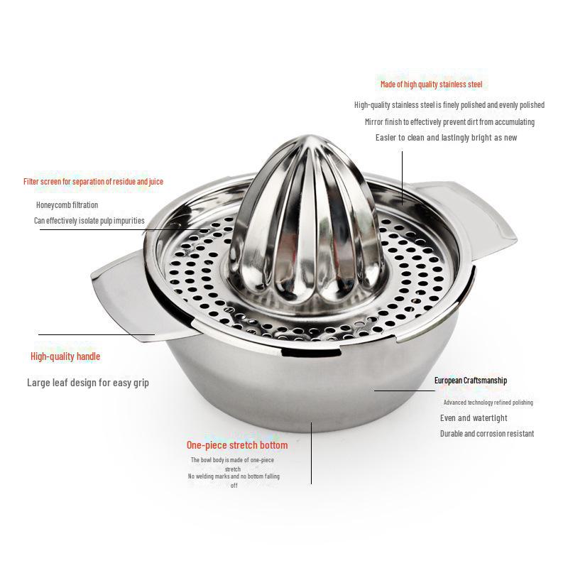 Exprimidor manual de naranjas y limones de acero inoxidable - Exprimidor portátil de mano