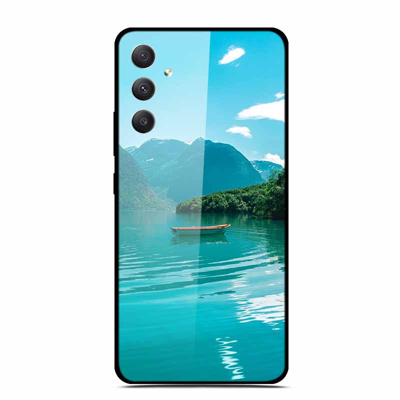 Tempered Glass Cases For Samsung M35 5G Case GalaxyM35 Painted Hard Back Fundas for Samsung Galaxy M35 5G Back Cover Protection