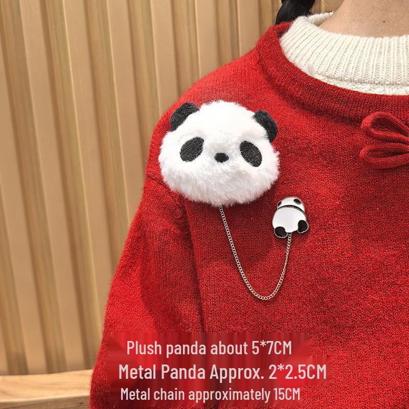 Adorable Red Panda Brooch: Cute Plush Backpack Pin for Students, Couples & Women - Perfect Birthday Gift