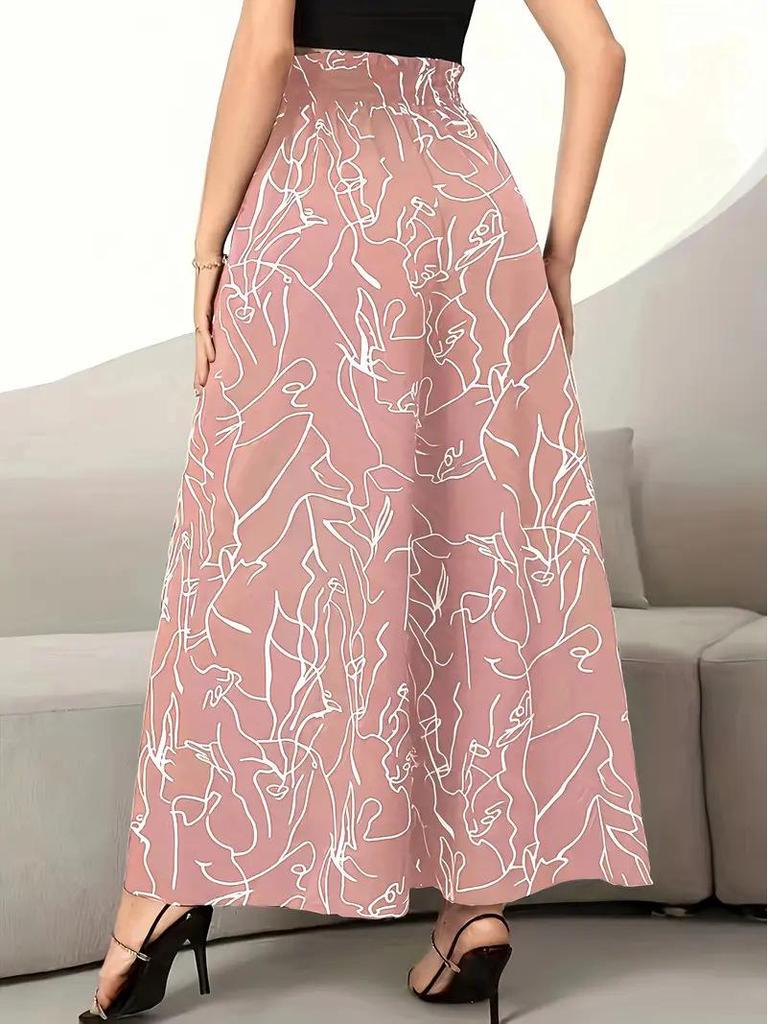 2025 Women's Long Waist-Cinching Midi Skirt with Draping Design – Summer Style