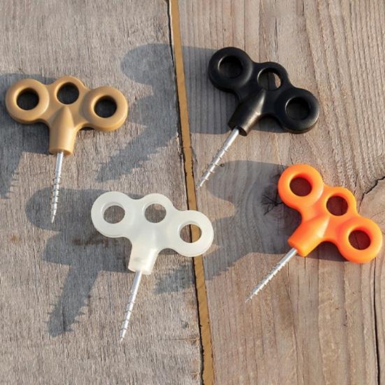 2 stk Treøye Gjenge Jordankere Kraftig Rustfritt Stål Camping Fottur Trampoline Telt Vindtett Tau Fikseringsspenne Jordspiker