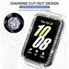Ochranný Bling PC dutý kryt pro Samsung Galaxy Fit 3 Chytré hodinky Pásek Diamantový Křišťálový Nárazník Ochranný kryt Obrazovka