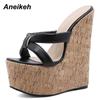 Aneikeh Sandali Zeppa Donna Ciabatte Punta Aperta Piattaforma Estive Tacco Super Alto Scarpe da Festa Donna Taglia 35-42
