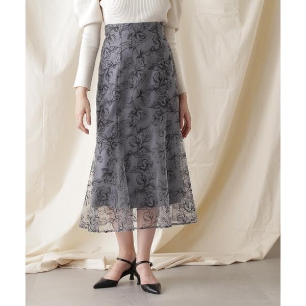 Jill by Jill Stuart Women's Rose Embroidery Mermaid Skirt, Pink, 125-3220019