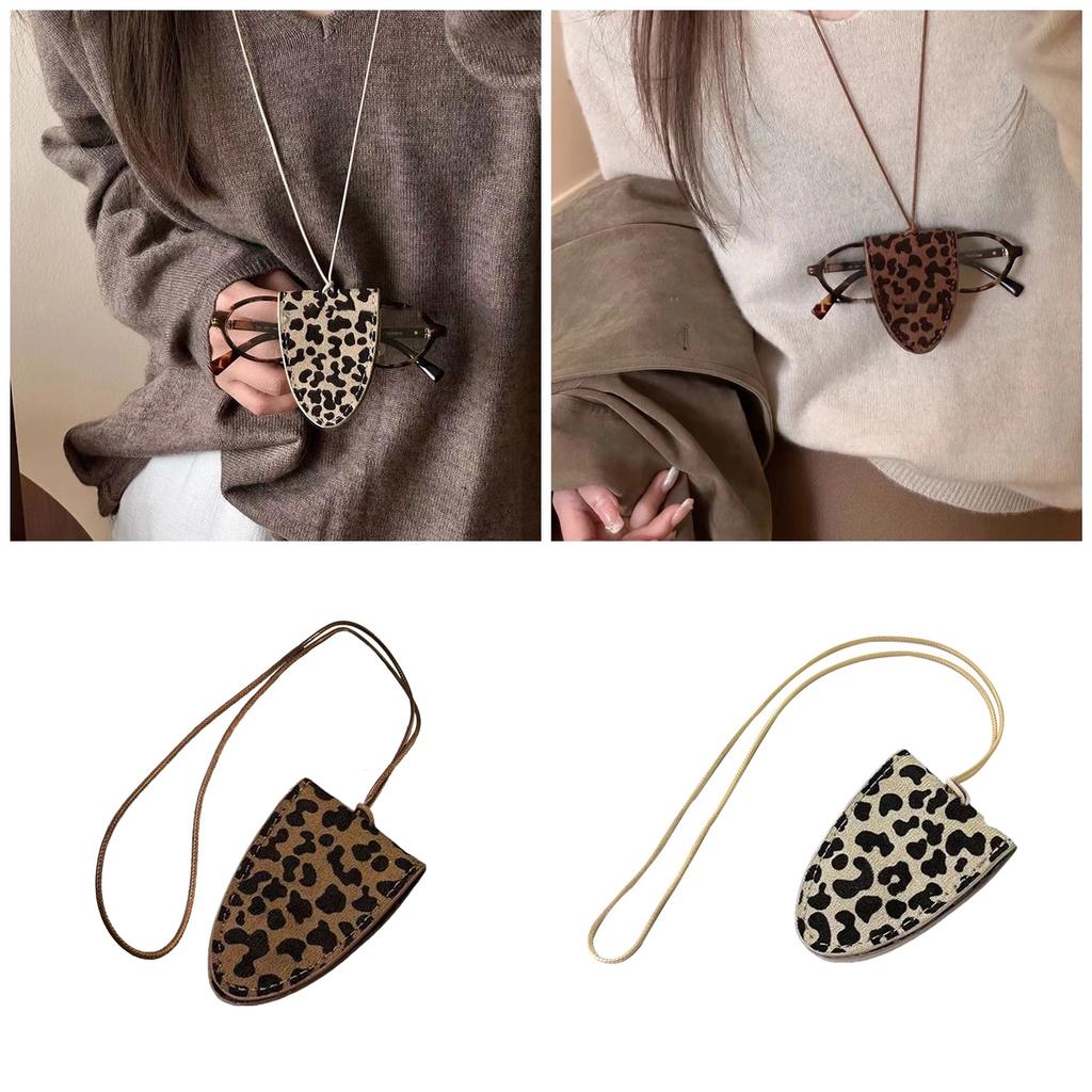 Leopard Print Necklace with Magnetic Clasp for Easy Wear Long Chain Fashion Jewelry Accessory for Women Daily Use