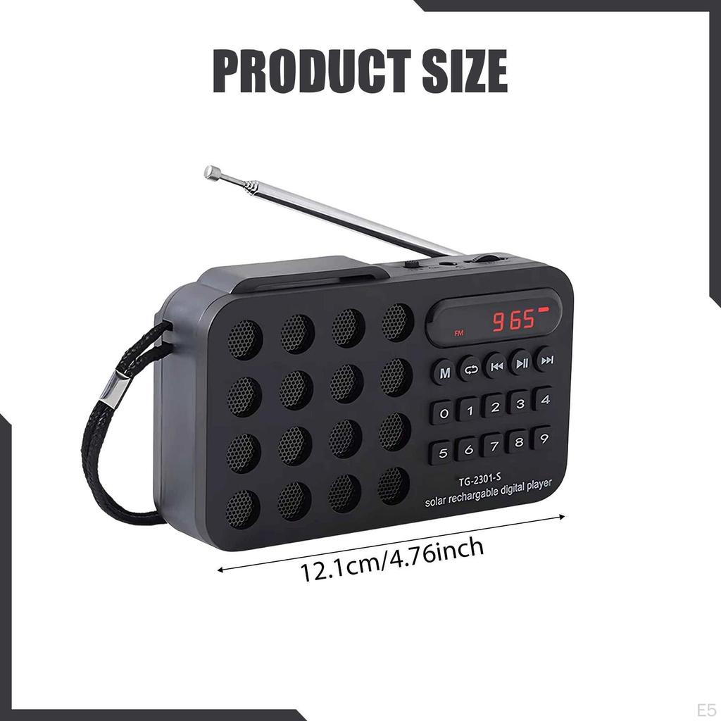 Portable Radio Mini Headphone Jack Sturdy Pocket Size MP3 Player for Walking Outdoor