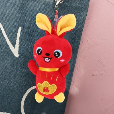 Cute Super Soft Decorative Wear Resistant Lovely Lucky Bunny Stuffed Doll Hanging Decoration for Student Pendant Toy