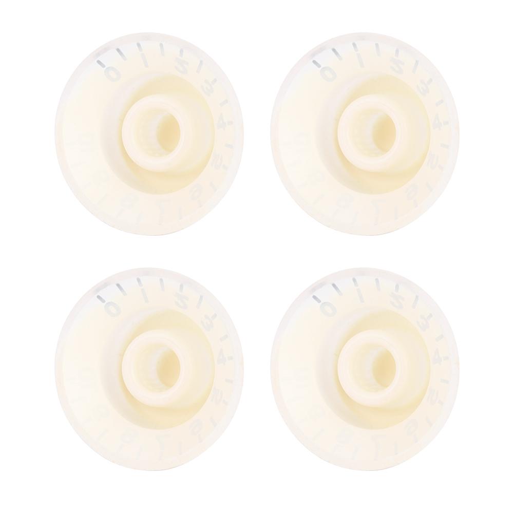 4 PCS Speed Tone Volume Control Knobs for EPI LP Electric Guitar (White  Black)
