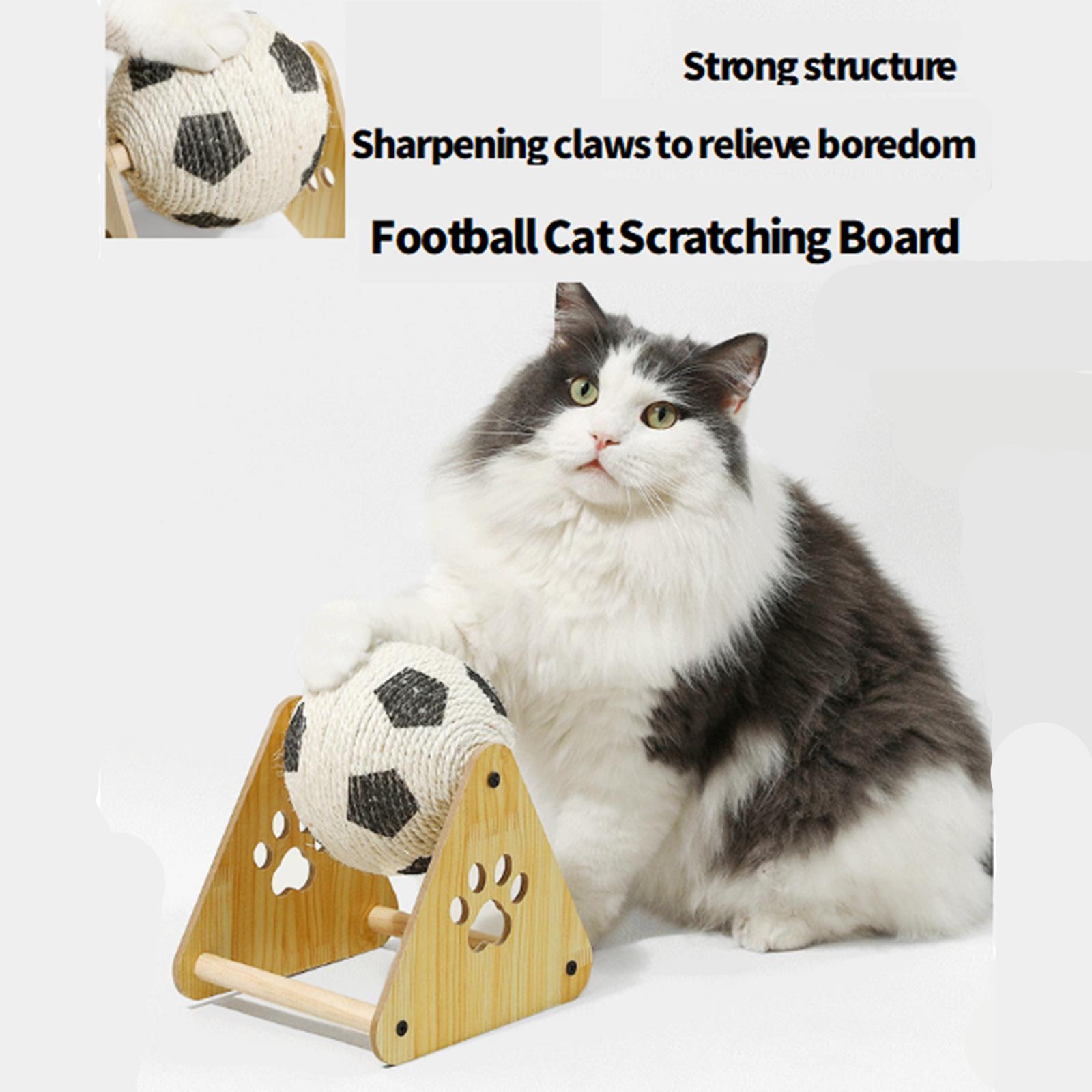 

Scratching Ball – Interactive Toy With Wooden Base | Spherical Nail File Scratcher For Indoor Cats, Enrichment & Exercise For Small To Medium Breeds One Size
