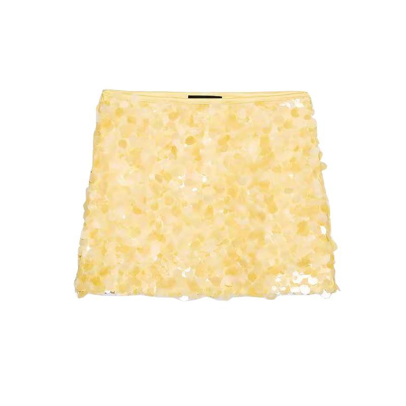 Summer New Product Women's Clothes French Style Design Short Mini Skirt with Lining Beads Decoration 3920221