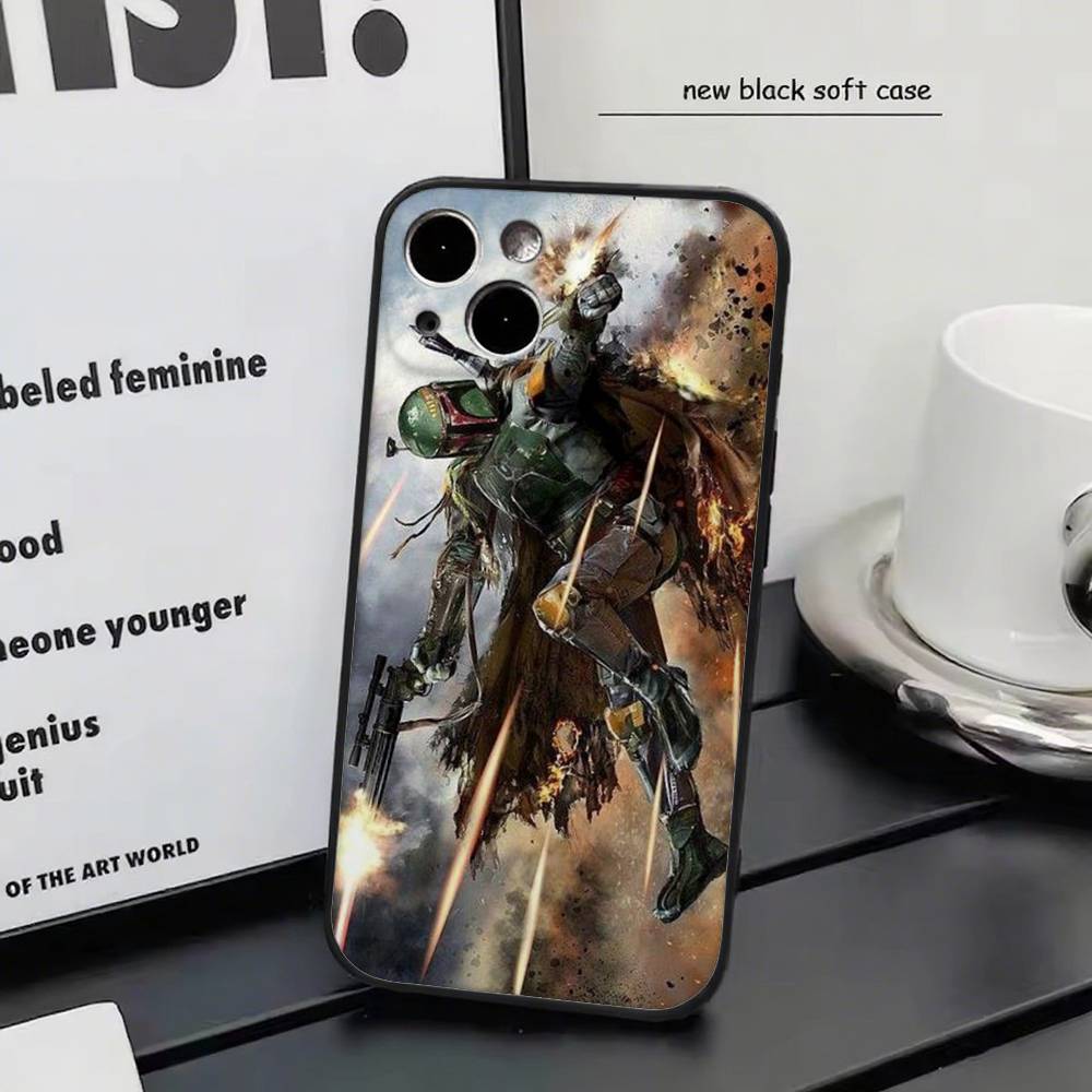 Disney The Mandalorian for iPhone 15 16 14 Plus 13 12 11 17 Pro Max 17 Air Black Soft Phone Cover