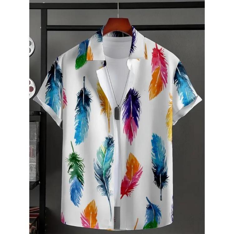Sommer Lässiges Oversized Hawaiianhemd Knackig Einfach Revers Knopfleiste Oberteil Tägliche Coole Kleidung für Männer und Frauen