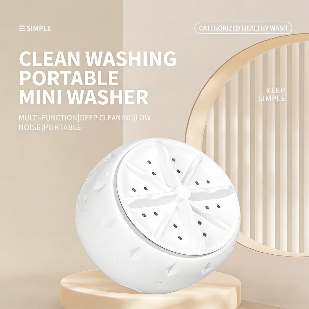 Portable Household Fruit and Vegetable Cleaning Gadget Electric Small Dishwasher Electric Cleaner ABS Texture for Plate