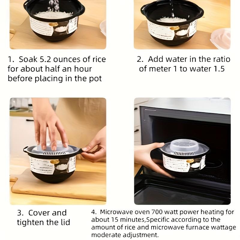 Microwave Rice Cooker with Lid - Non-Stick,BPA-Free, Easy-Clean Lunch Container for Quick Meals&Single Servings, Includes Steam Vent& Transparent Lid