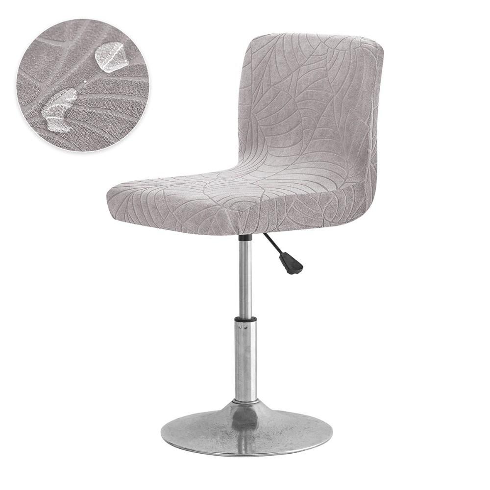 Short Back Jacquard Bar Chair Cover Stretch Elastic Velvet Bar Stool Seat Covers Solid Color Slipcover Dust Cover Banquet Dining