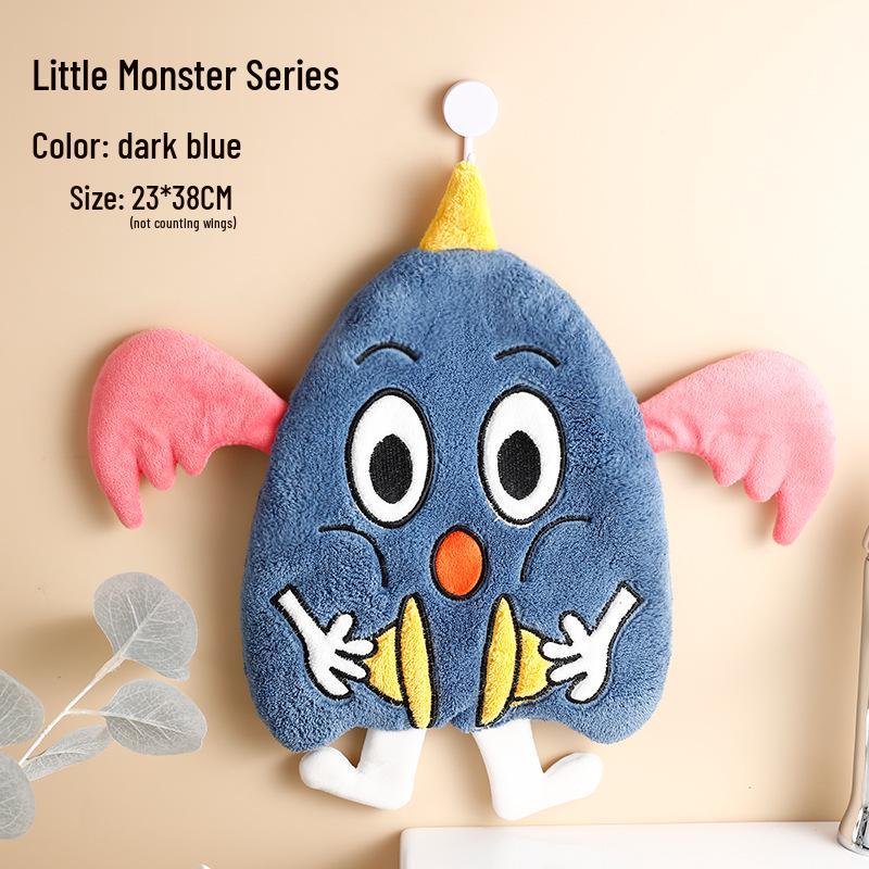 Cartoon Bear Duck Hanging Hand Towel - Absorbent & Quick-Drying for Bathroom.