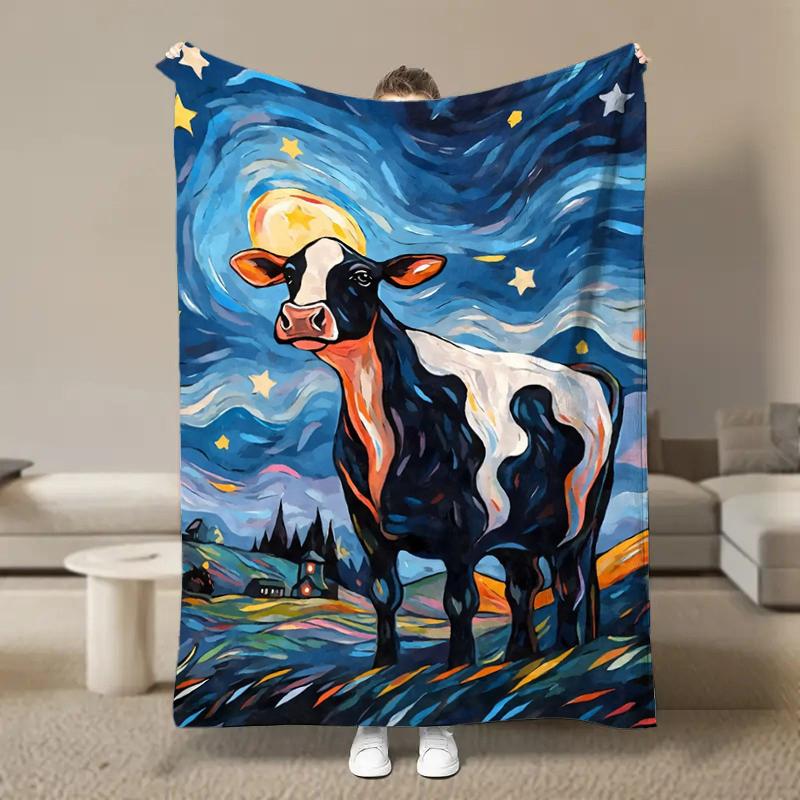 

Starry Night Cute Animals Blanket for Cozy,Multifunctional blanket suitable for home, outdoor, travel, camping,nap cover blanket 100x150cm