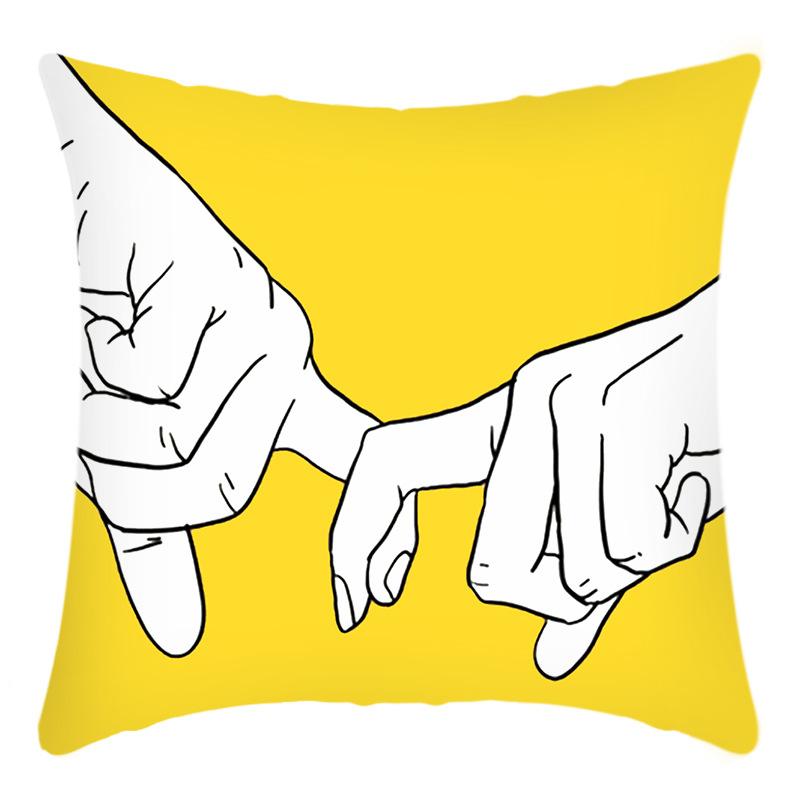 New Simple Series Yellow Smiley Face Zebra Print Cushion Home Sofa Cushion Cover