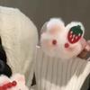 Sugar Gourd Rabbit Hairy Hair Band Hairpin Female Soft Cute Cute Blush Rabbit Hair Rope Student Ponytail Hair Accessories