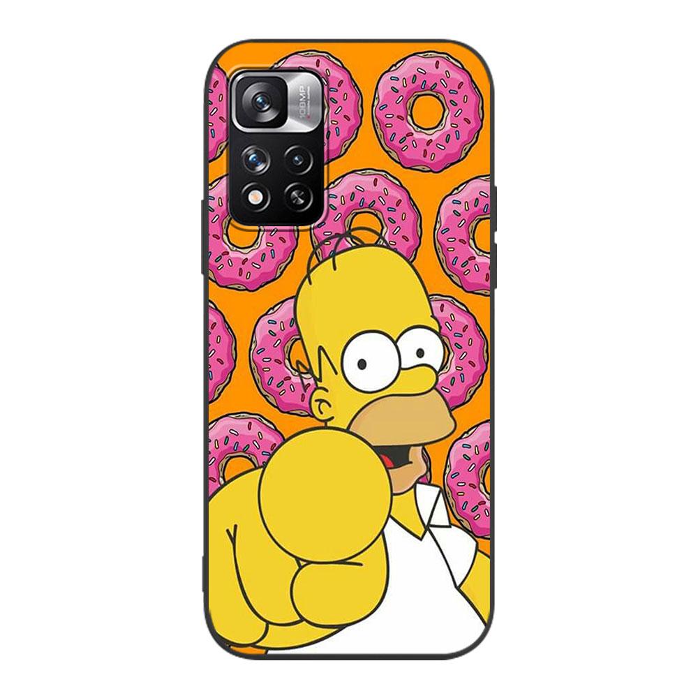 The Simpson Cute Case for Xiaomi Redmi Note 10 8 8T 9 10S 11S 11 7 12 12S 11E 13 Pro Plus Soft TPU Black Phone Cover