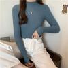 Women's Slim Fit High Neck Sweater: Korean Style, Long Sleeve Knit Top for Autumn/Winter 2024