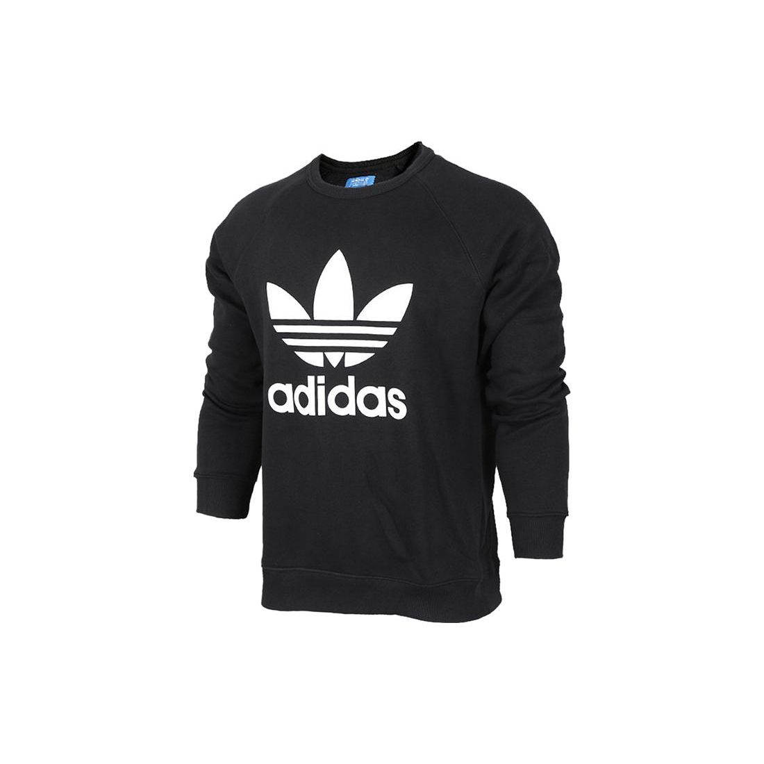 adidas Originals Men s Trefoil Crewneck Sweatshirt Black AY7791 XS