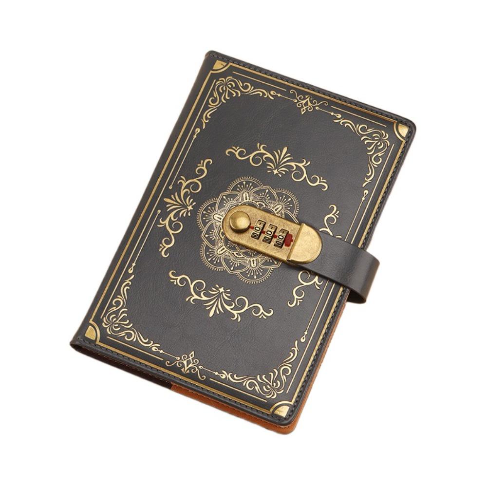Flower Cover Journal Notebook With Lock PU Leather Personal Notebook Diary Writing Pads  Gift
