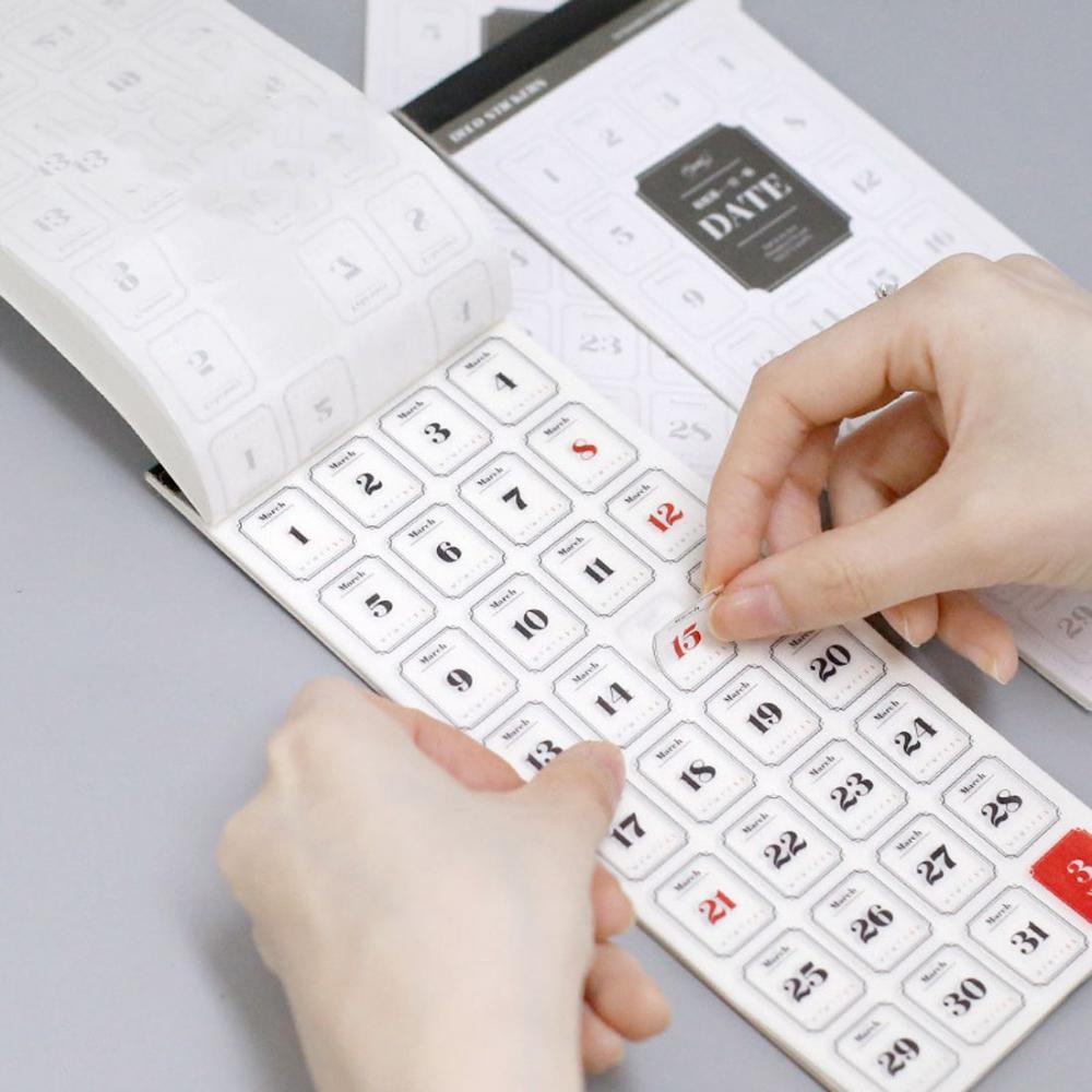 Sticker Daily Plan Sticker Number Date Label Decals Calendar Sticker 365 Days Date Stickers