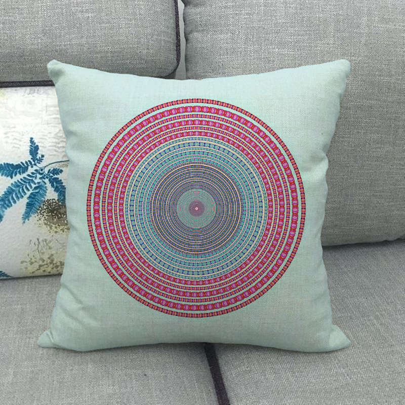 Bohemian Geometric Patterns Digital Printing Short Plush Pillow Covers For Car Sofa Office Cushion Cover Home Goods