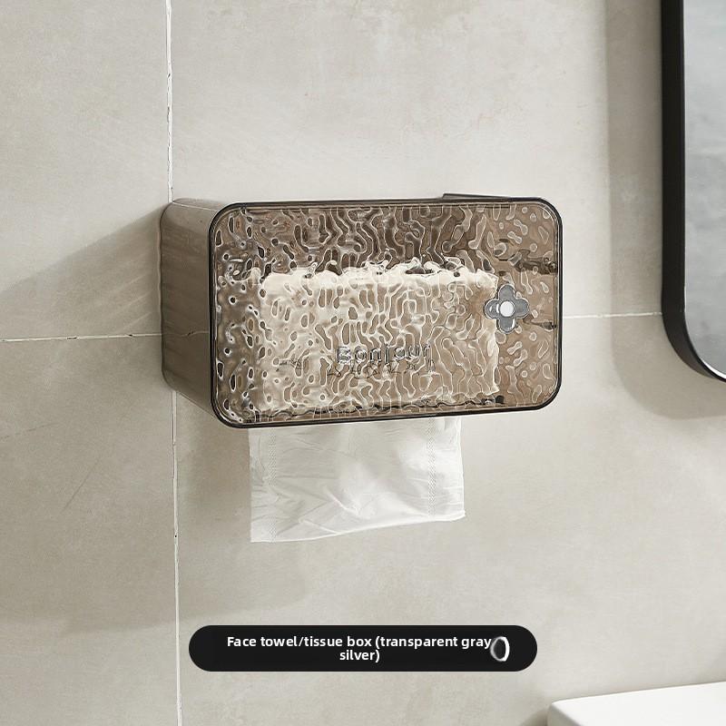 

Коробка для туалетной бумаги, Хранение туалетной бумаги, Настенная полка, Рулонная туалетная бумага, Неперфорированная коробка для салфеток, Коробка для салфеток Translucent grey silver
