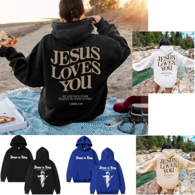 Bluzy z kapturem z nadrukiem Jezusa Damska bluza z kapturem Jesień Męska Streetwear Bluza z kapturem Unisex Bluzy z kapturem Ubrania z kapturem