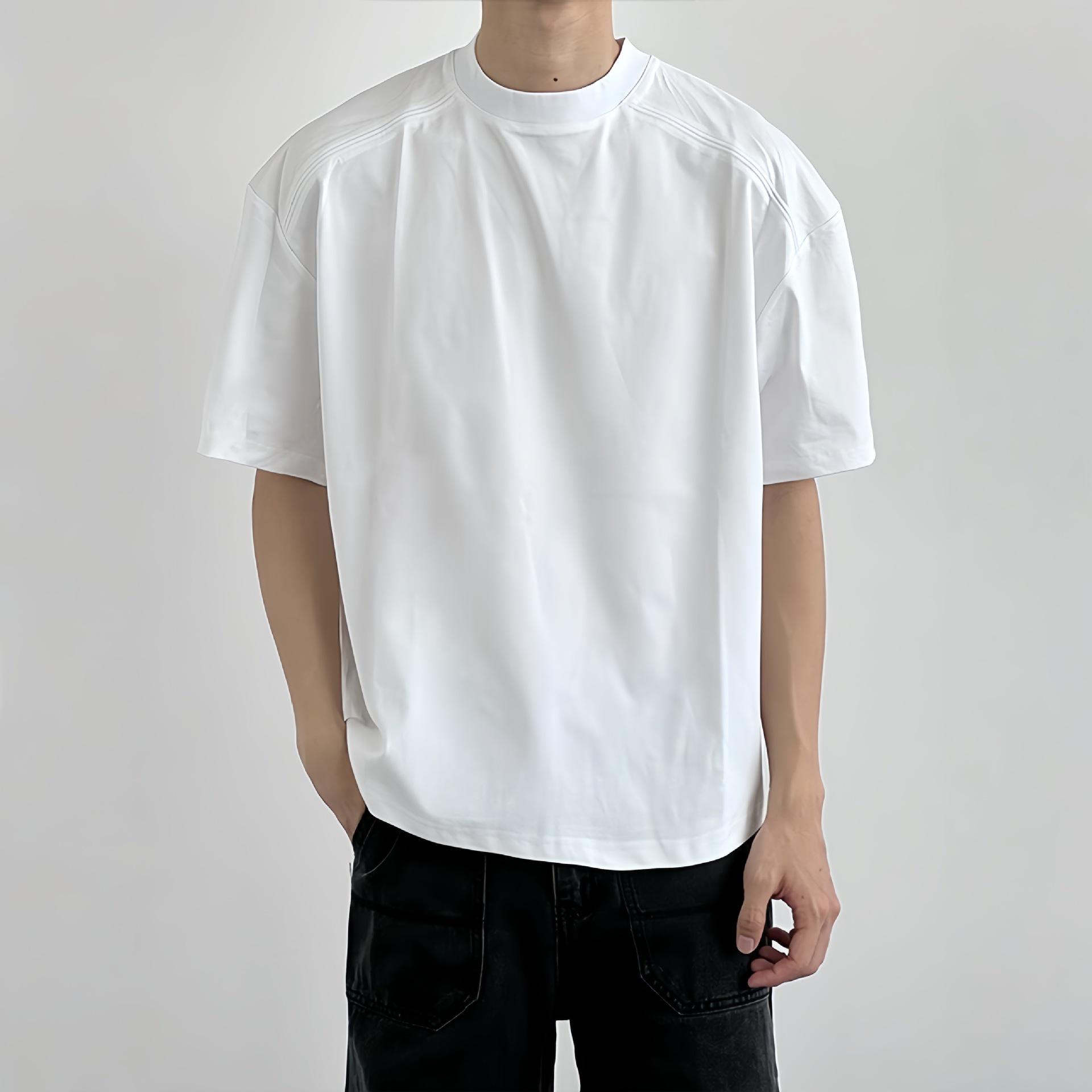 

Men s Heavyweight Boxy Fit Solid Color Short Sleeve Trendy T-shirt 3XL (171-190 lbs) білий