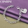 CHSHINE 925 Sterling Silver Solid Heart Bracelet For Women Men Fashion Charm High Quality Jewelry