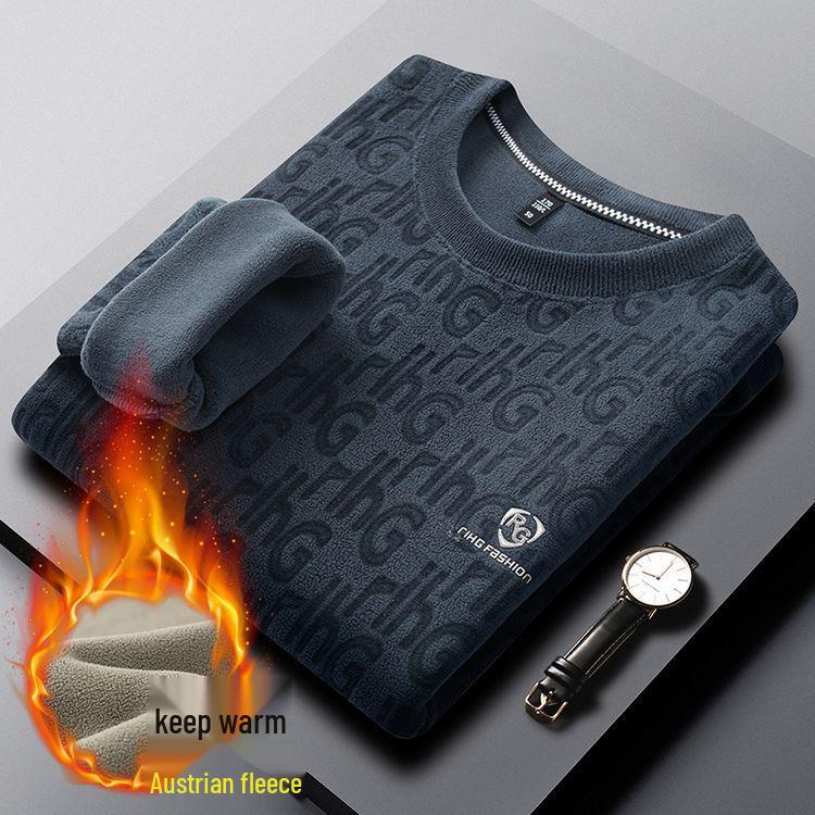 Men s Fleece-Lined Thick Long-Sleeve Hoodie - 2025 Autumn/Winter Casual Warm Base Layer 4XL