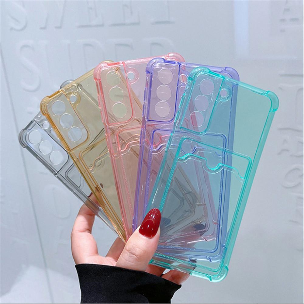 Card Slot Bag Holder Case For Samsung Galaxy S22 Ultra S21 Fe S20 S10 Plus Note 20 10 A72 A52 A42 A32 A22 A12 A13 A33 A53 Cover