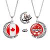 2026 World Cup Flag Emblem Double-Sided Crescent Pendant Necklace