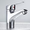 Chrome Bathroom Basin Faucet Single Hole Deck Mount Mixer Faucet Kitchen Sink Hot and Cold Water Faucet with G1/2 Hose