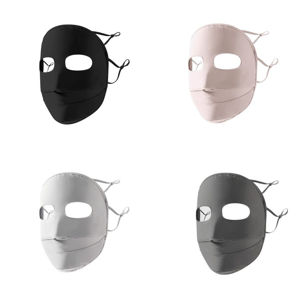 Solid Color Sunscreen Mask Sunscreen Face Scarf Face Cover Breathable Ice Silk Mask  Golf