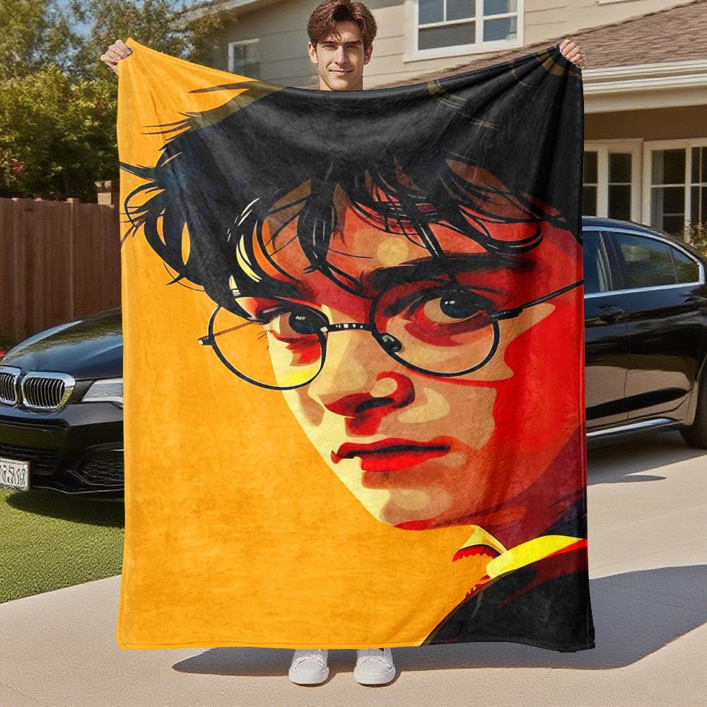 1pc Harry Potter glasses magic Outdoor Flannel Throw Blanket All Season Soft Warmth,Home Decor 1031118
