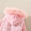Girls' Winter Cotton-Padded Coat - Thickened Long Sleeve Fuzz Sweater