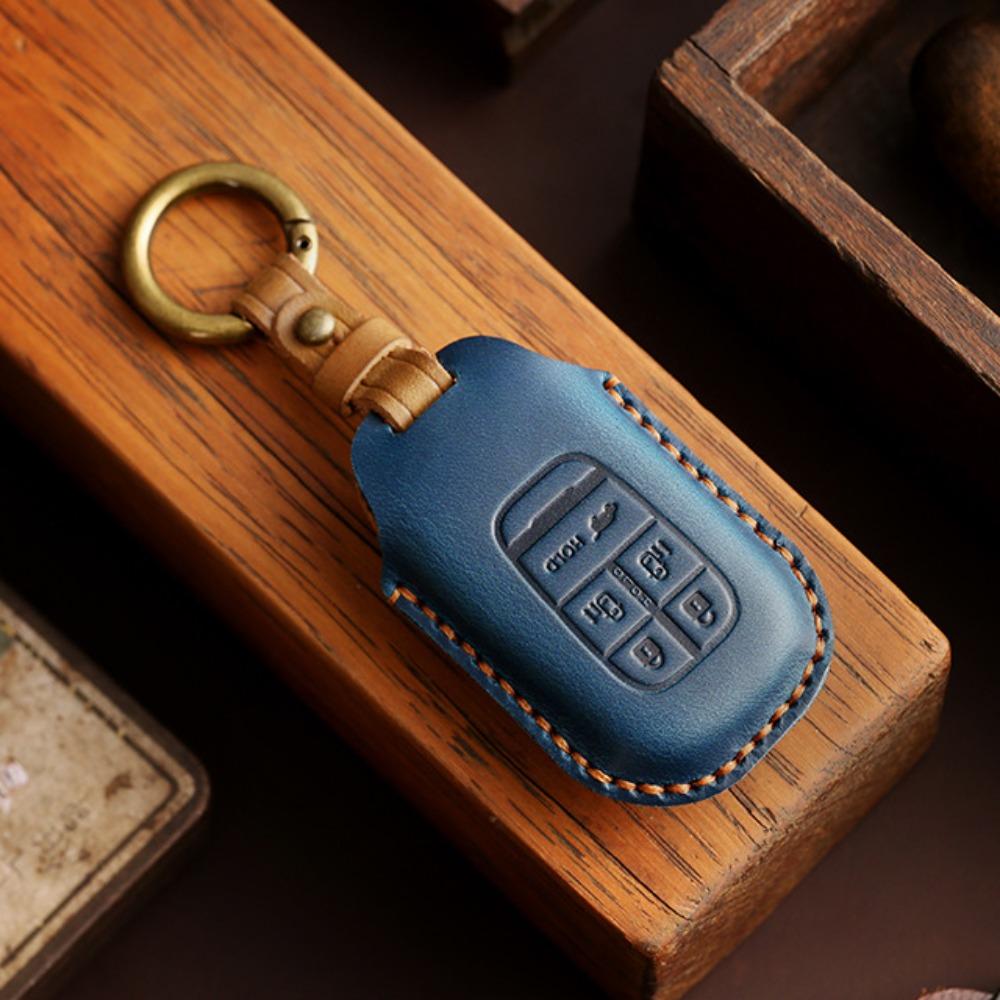 Premium Leather Key Case Cover for 2024 Honda Odyssey Elite Hybrid Car Keys Luxury Protection