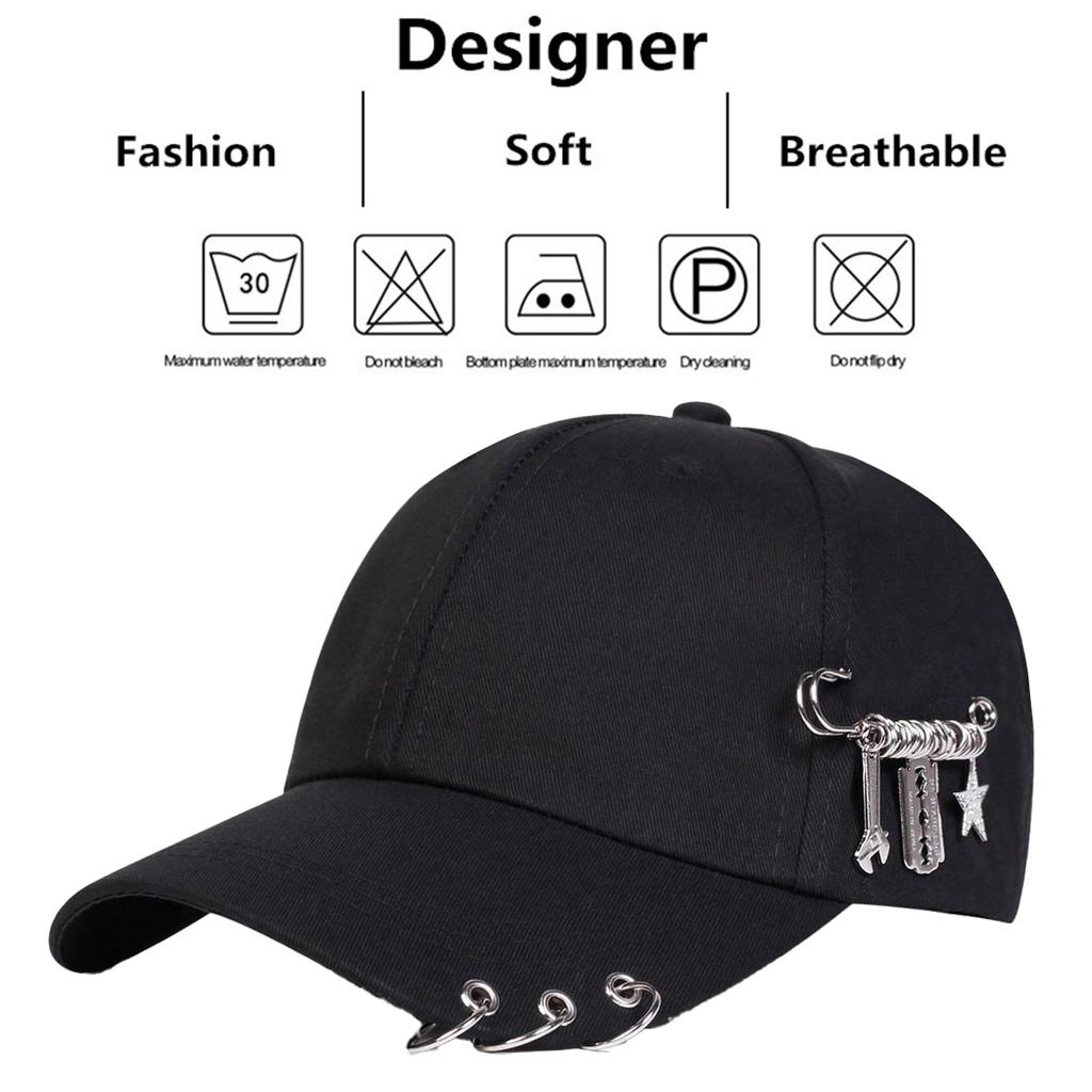 Unisex Iron Ring Baseball Caps Spring And Autumn Outdoor Adjustable Casual Hats Hip Hop Hat Sunscreen Hat